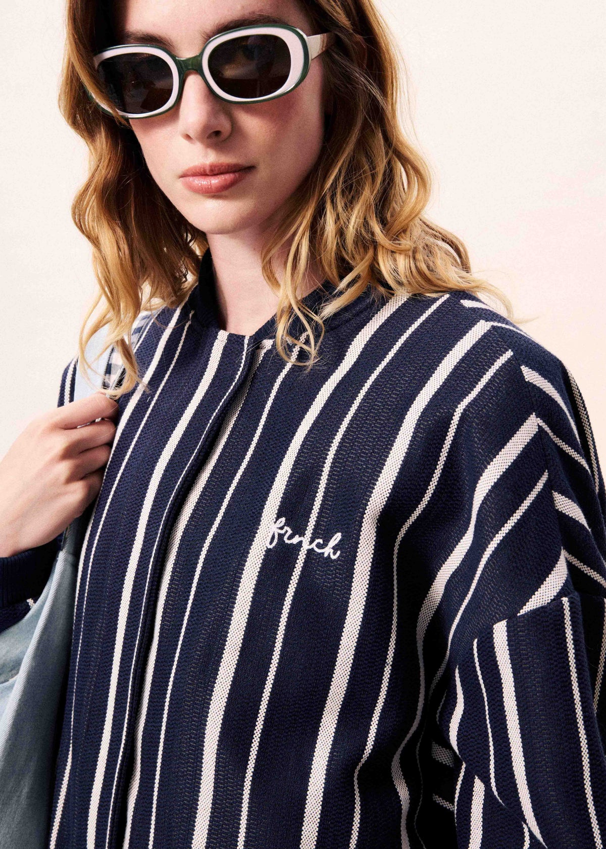 FRNCH Navy Blue MAVERICKS Bomber Jacket