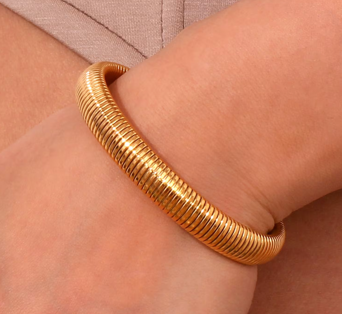 Cobra Stretch Bangle Bracelets-Stainless Steel Stretch
