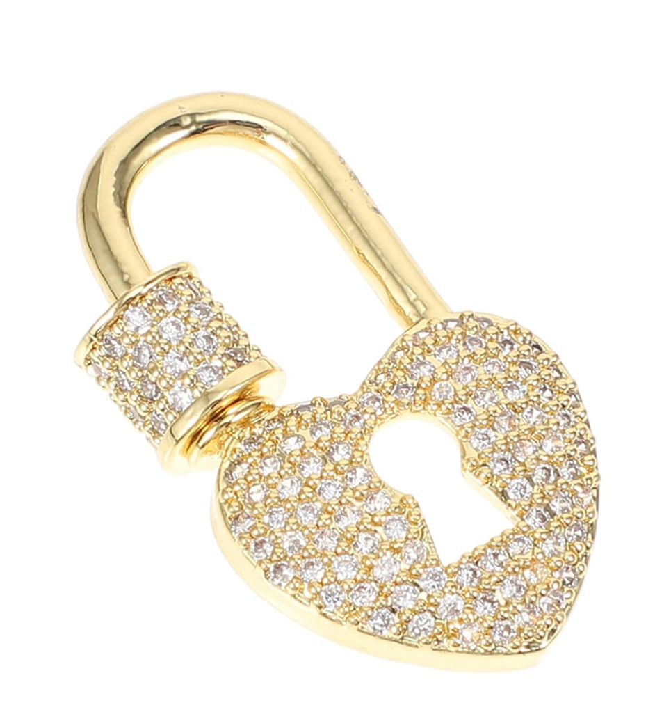 Carabiner Pavé Heart Paperclip Necklace