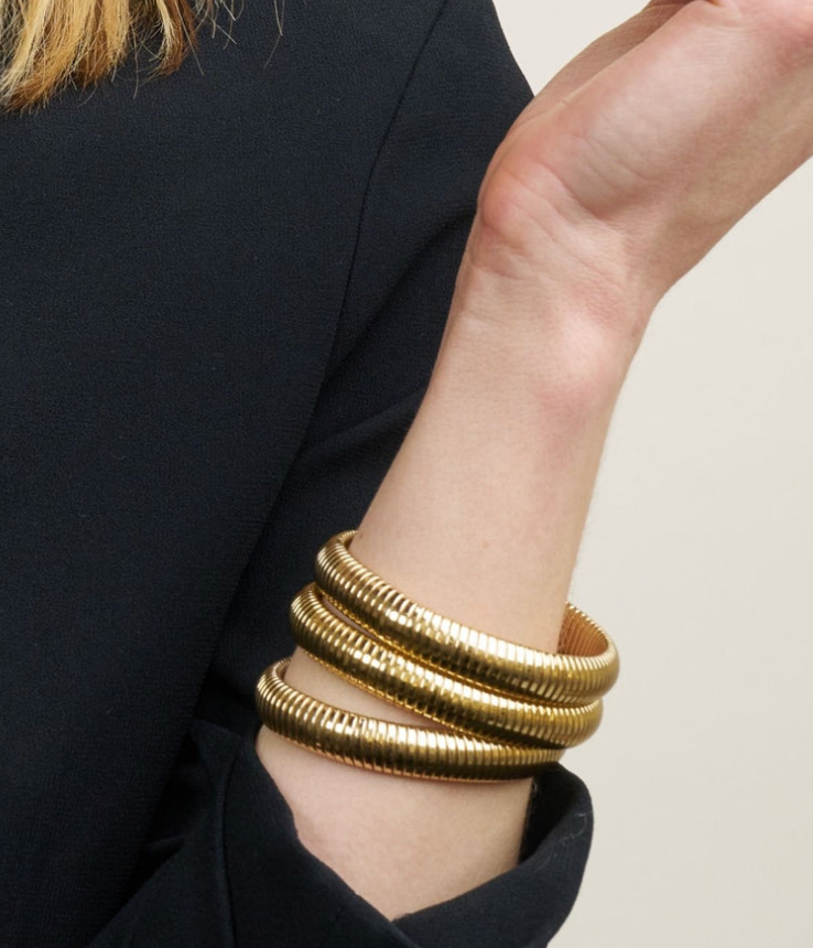  Cobra Stretch Bangle Bracelets-Stainless Steel Stretch