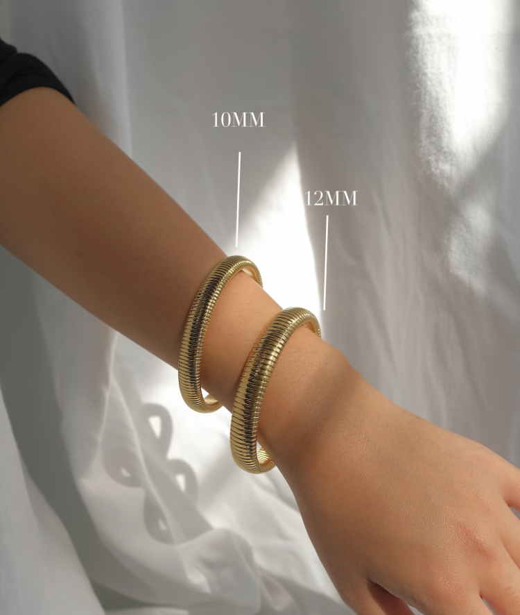 Cobra Stretch Bangle Bracelets-Stainless Steel Stretch