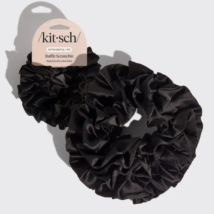 Black Ruffle Scrunchie