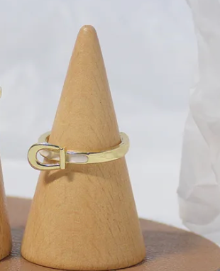 Buckle UP- Stainless Steel Saddle Up Belt Ring- 14K Gold