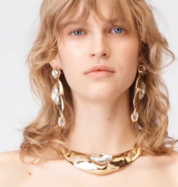  Mod Drop Earring- Steel 14K Juicy Stones