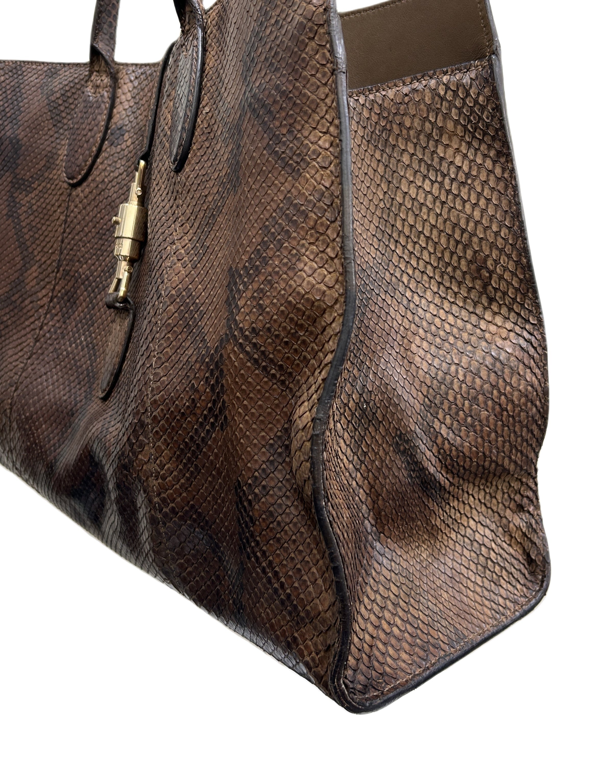 Gucci Soft Jackie Large Python Tote Bag Limited Edition