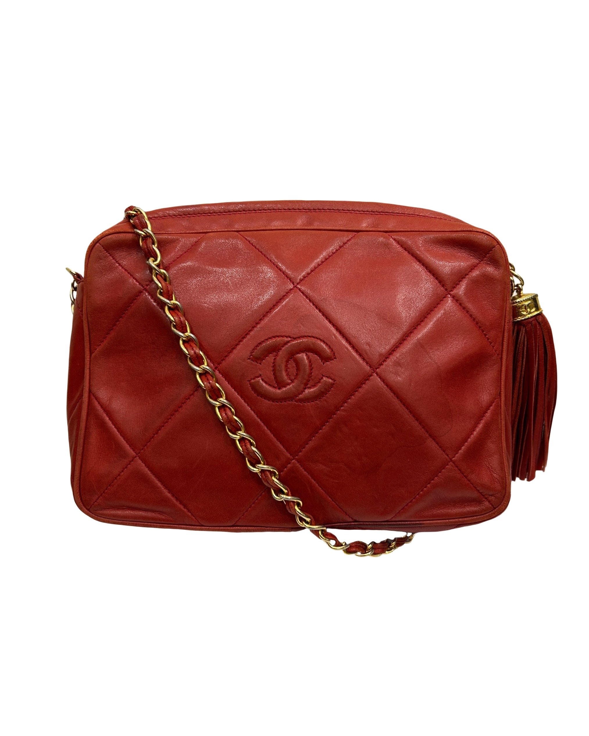 Chanel Vintage Lambskin Tassel Camera Bag