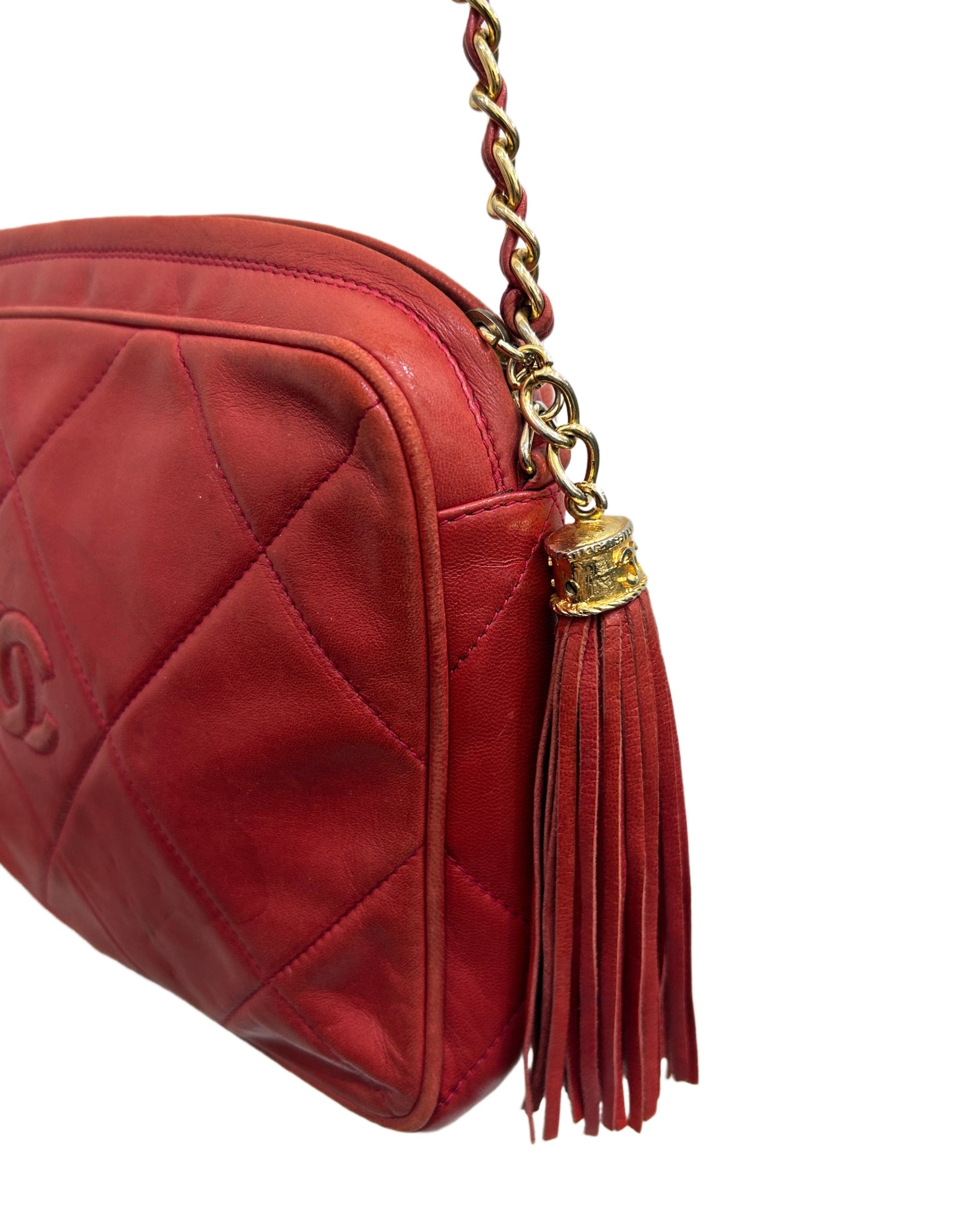 Chanel Vintage Lambskin Tassel Camera Bag