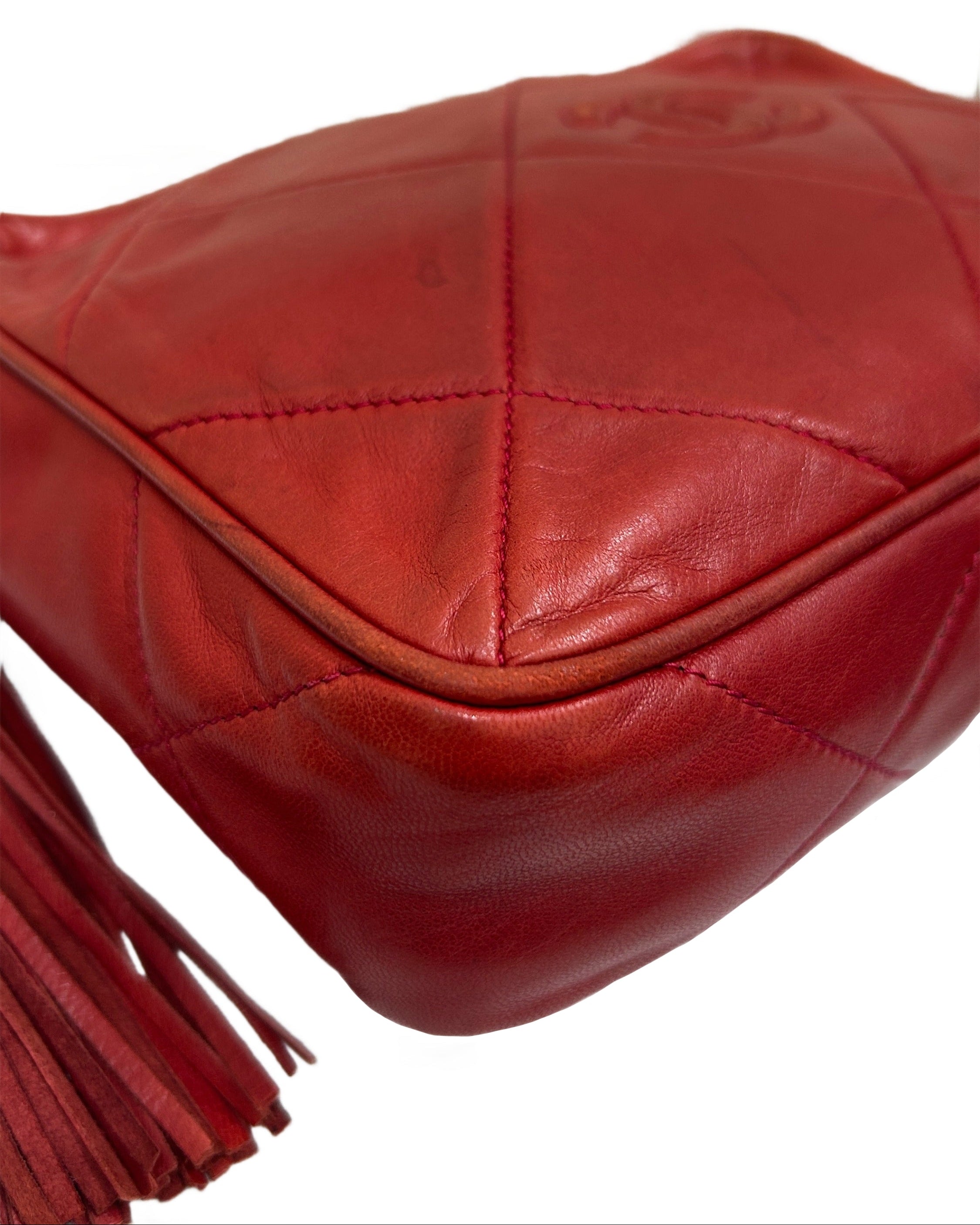 Chanel Vintage Lambskin Tassel Camera Bag