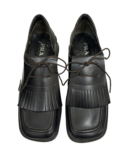 Prada Size 7 SS 1999 Split-Sole Runway Loafers