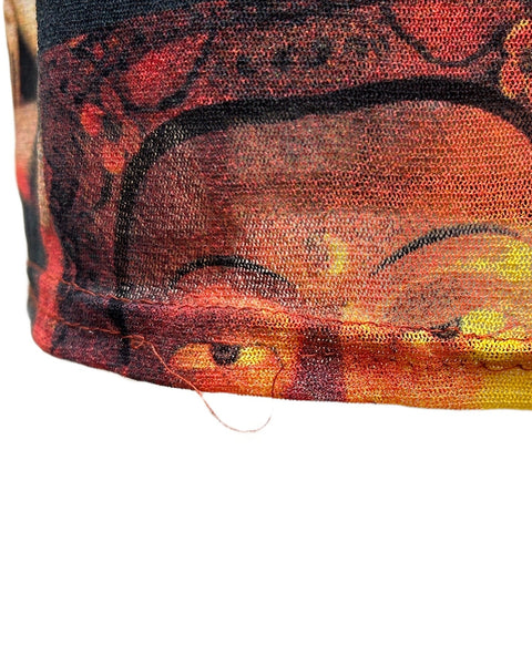 Vivienne Tam Size 0 Vintage Printed Mesh Maxi Skirt