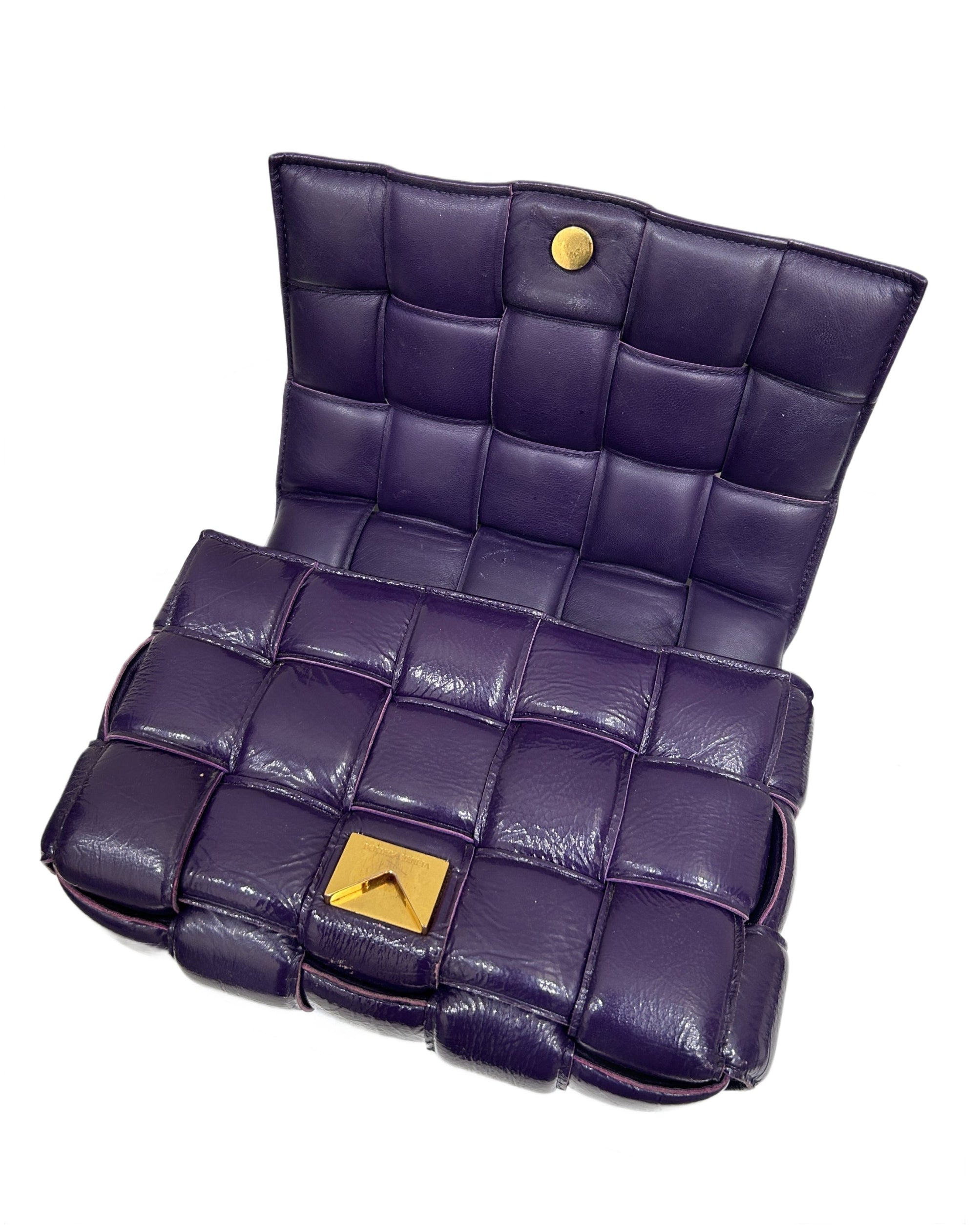 Bottega Veneta Padded Intrecciato Cassette Bag in Raisin