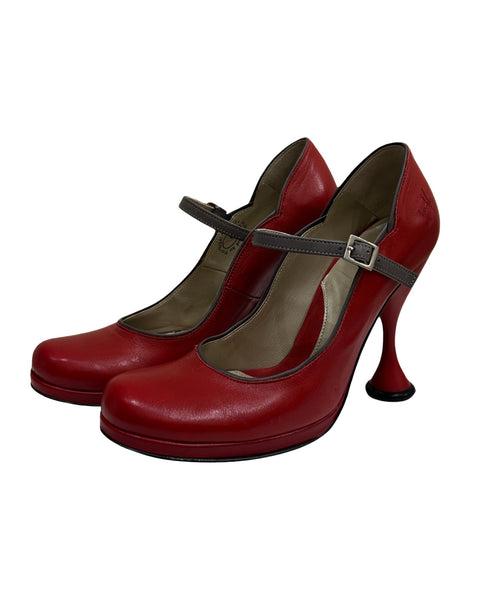 John Fluevog Size 6 Flared Heel Mary Janes