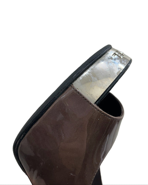 Chanel Size 37.5 Patent Slingback Platform Heels