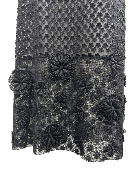 Prada Size 42 3D Floral Lace Dress