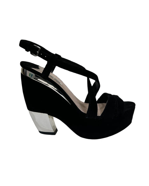 Miu Miu Size 38 Suede Platform Heels
