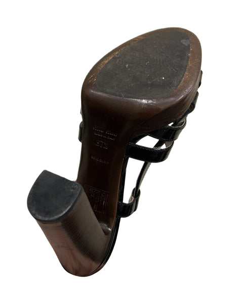 Miu Miu Size 37.5 Patent Strappy Platform Heels