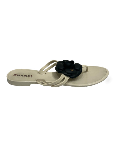 Chanel Size 39 Camellia Jelly Thong Sandals