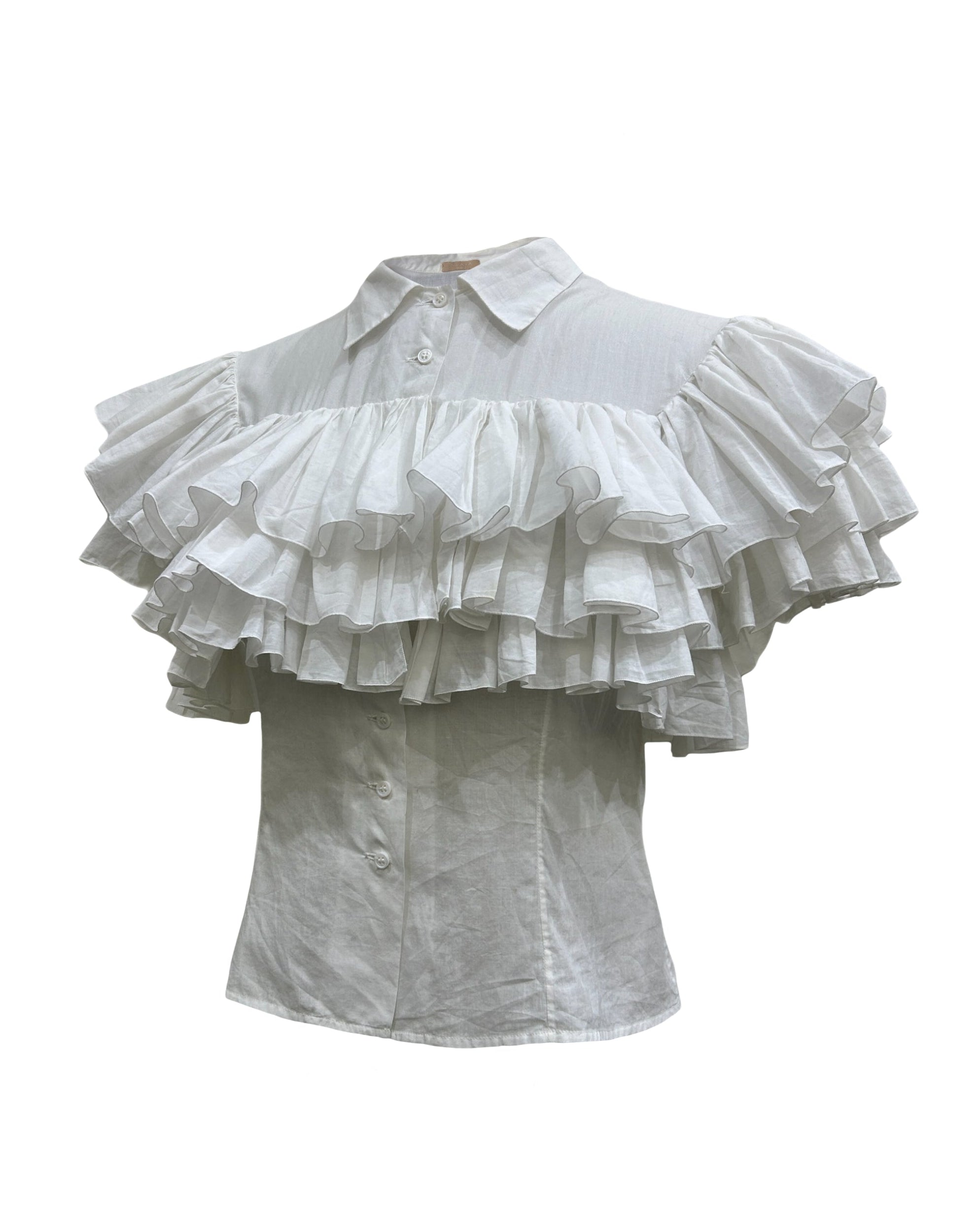 Alaia Size 36 Ruffled Shirt