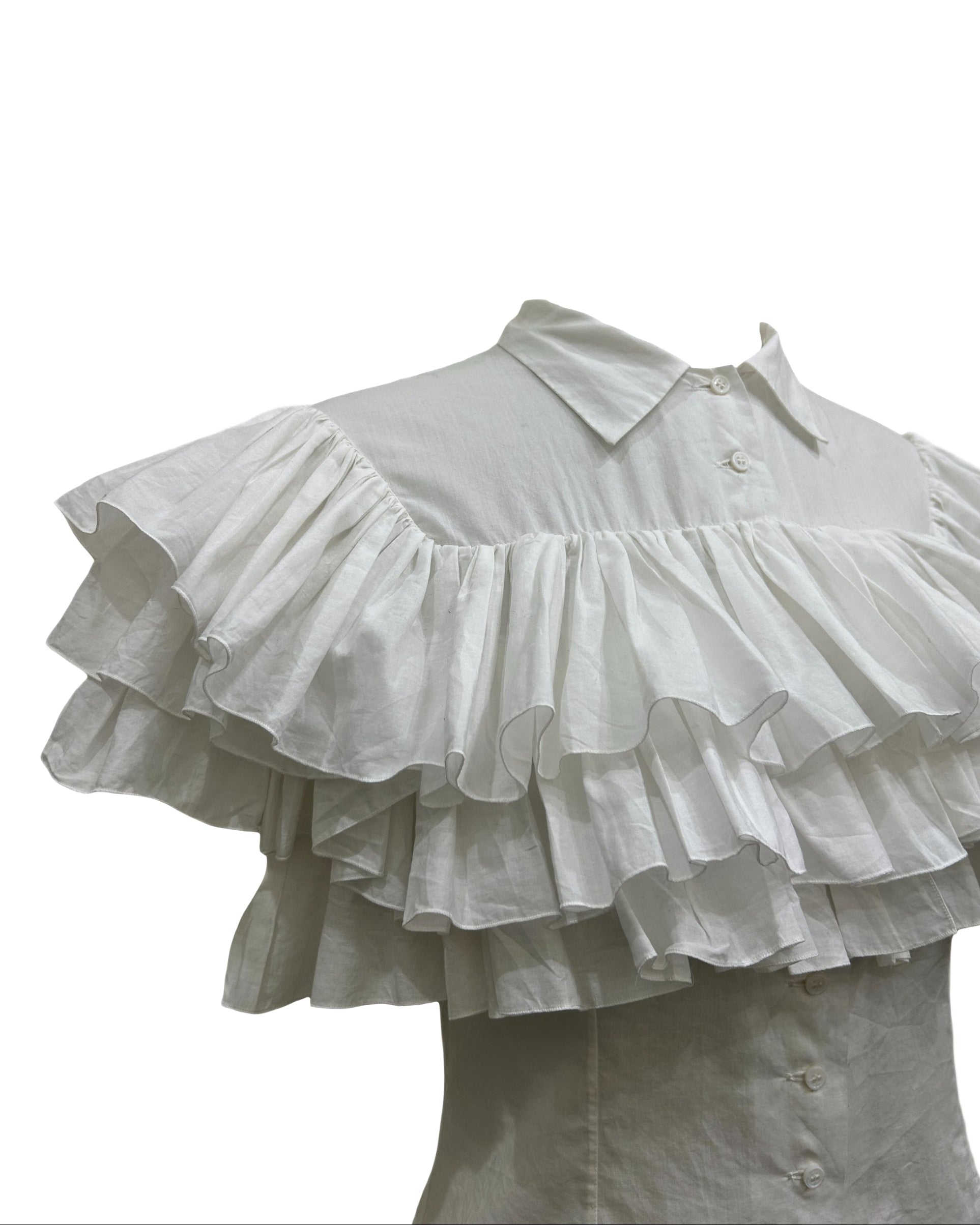 Alaia Size 36 Ruffled Shirt