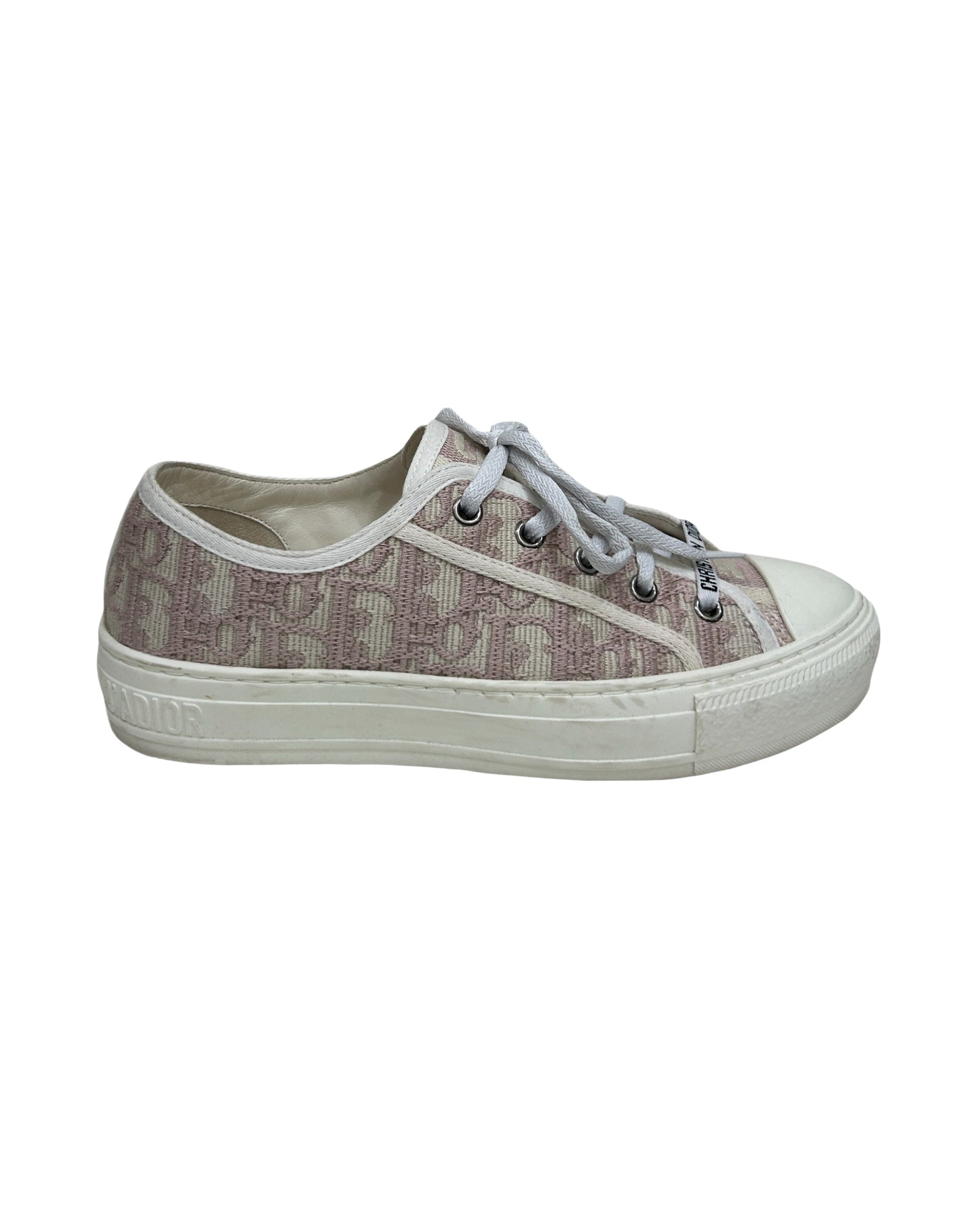 Christian Dior Size 36 Walk'n'Dior Nude Oblique Embroidered Sneakers