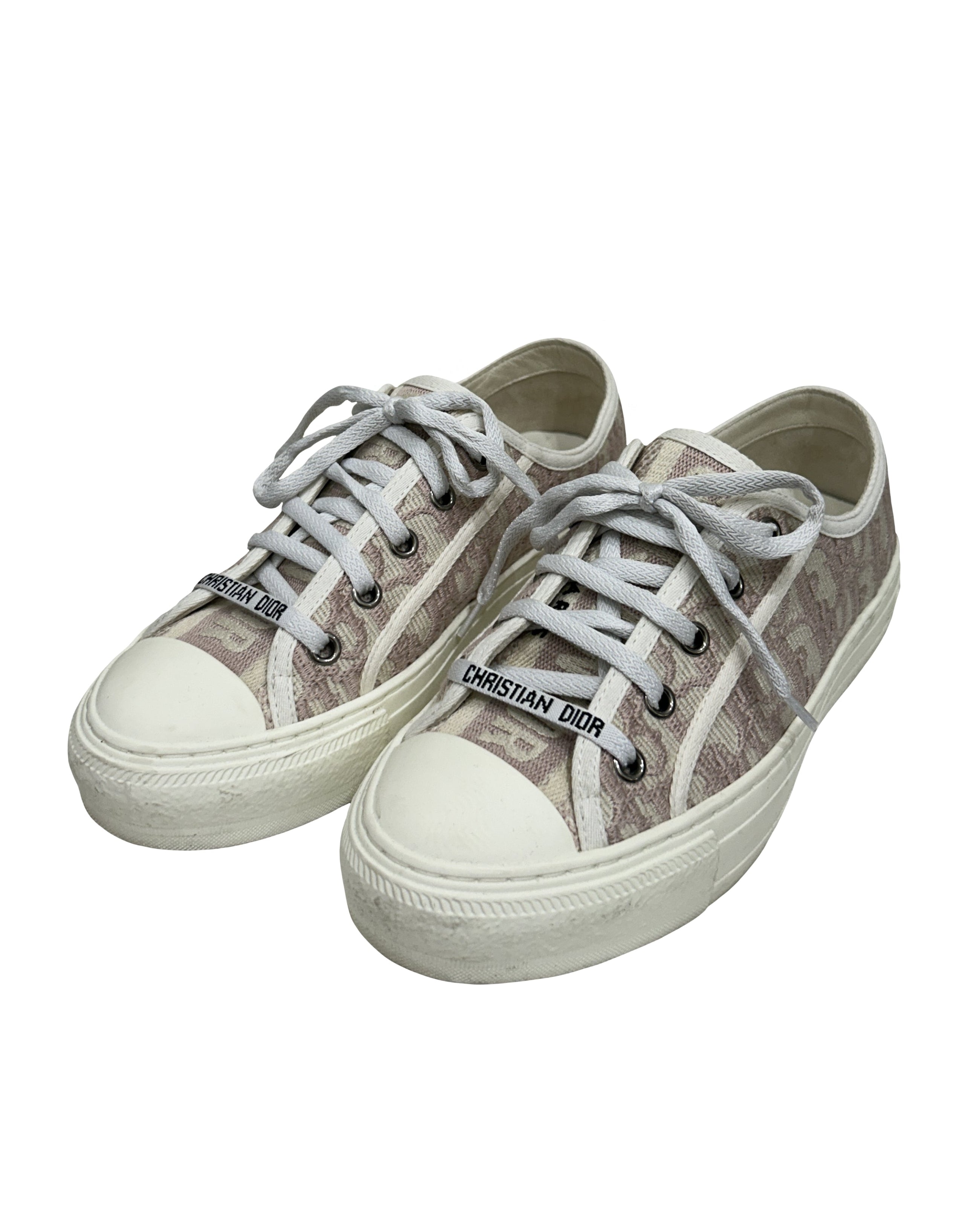 Christian Dior Size 36 Walk'n'Dior Nude Oblique Embroidered Sneakers