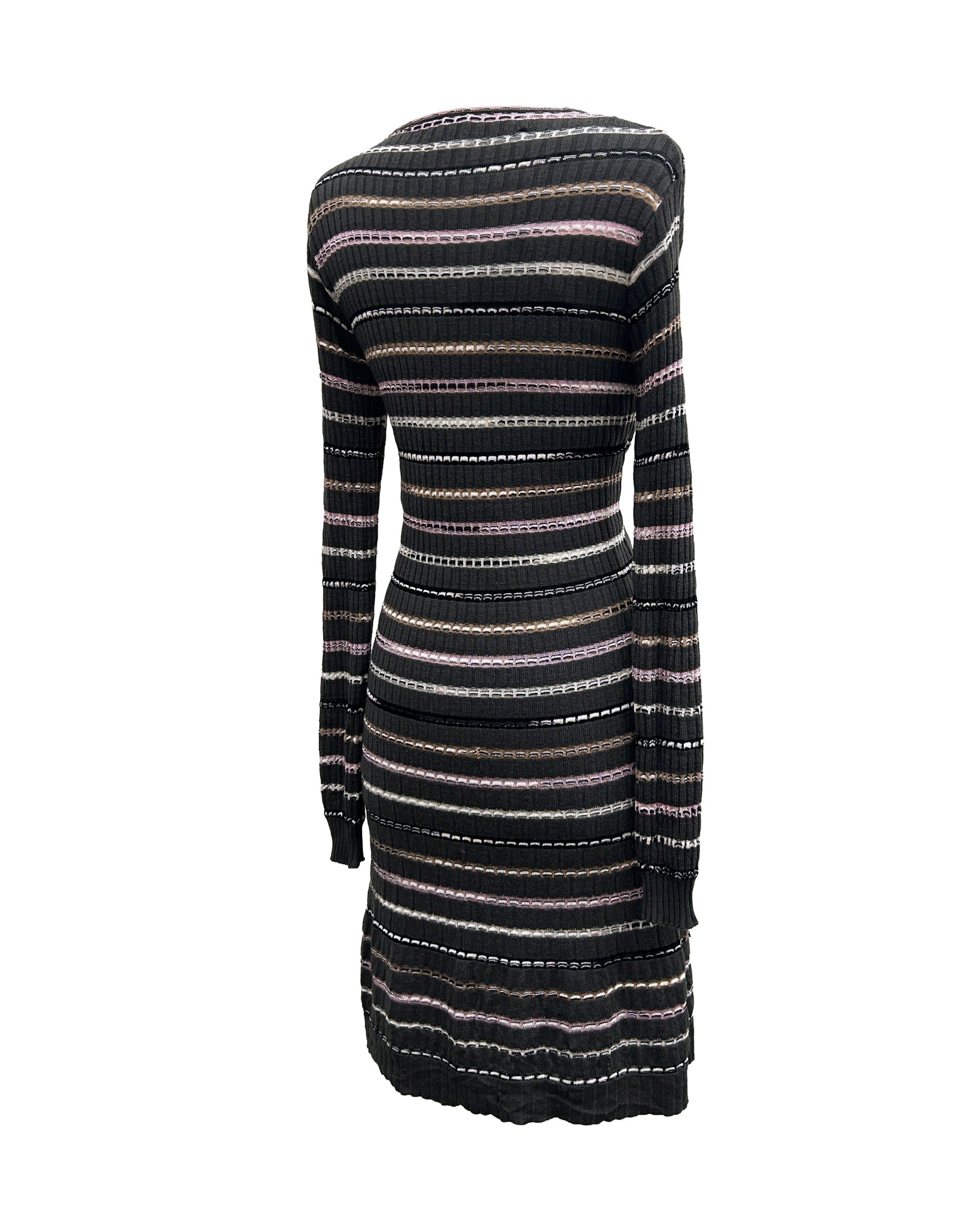 M Missoni Size 8 Striped V-Neck Dress