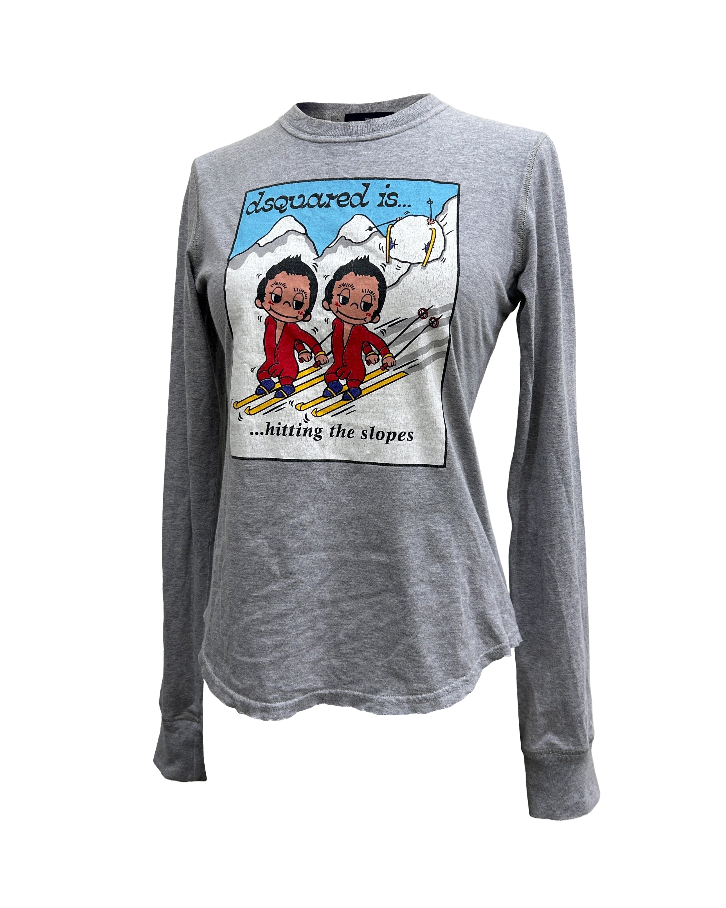 Dsquared2 Size M Distressed Graphic Ski Top