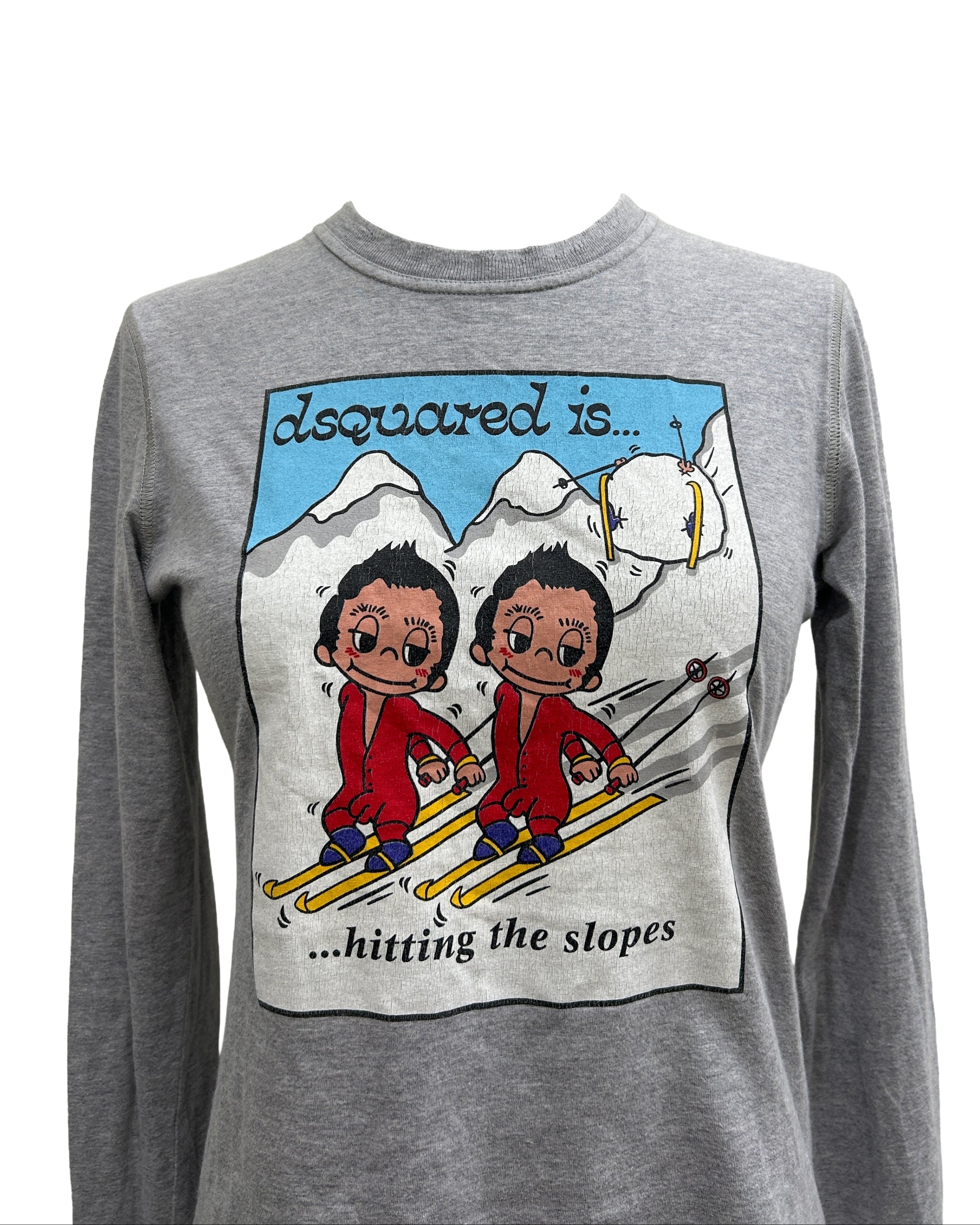 Dsquared2 Size M Distressed Graphic Ski Top