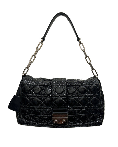 Dior New Lock Cannage Quilted Patent Leather Flap Bag