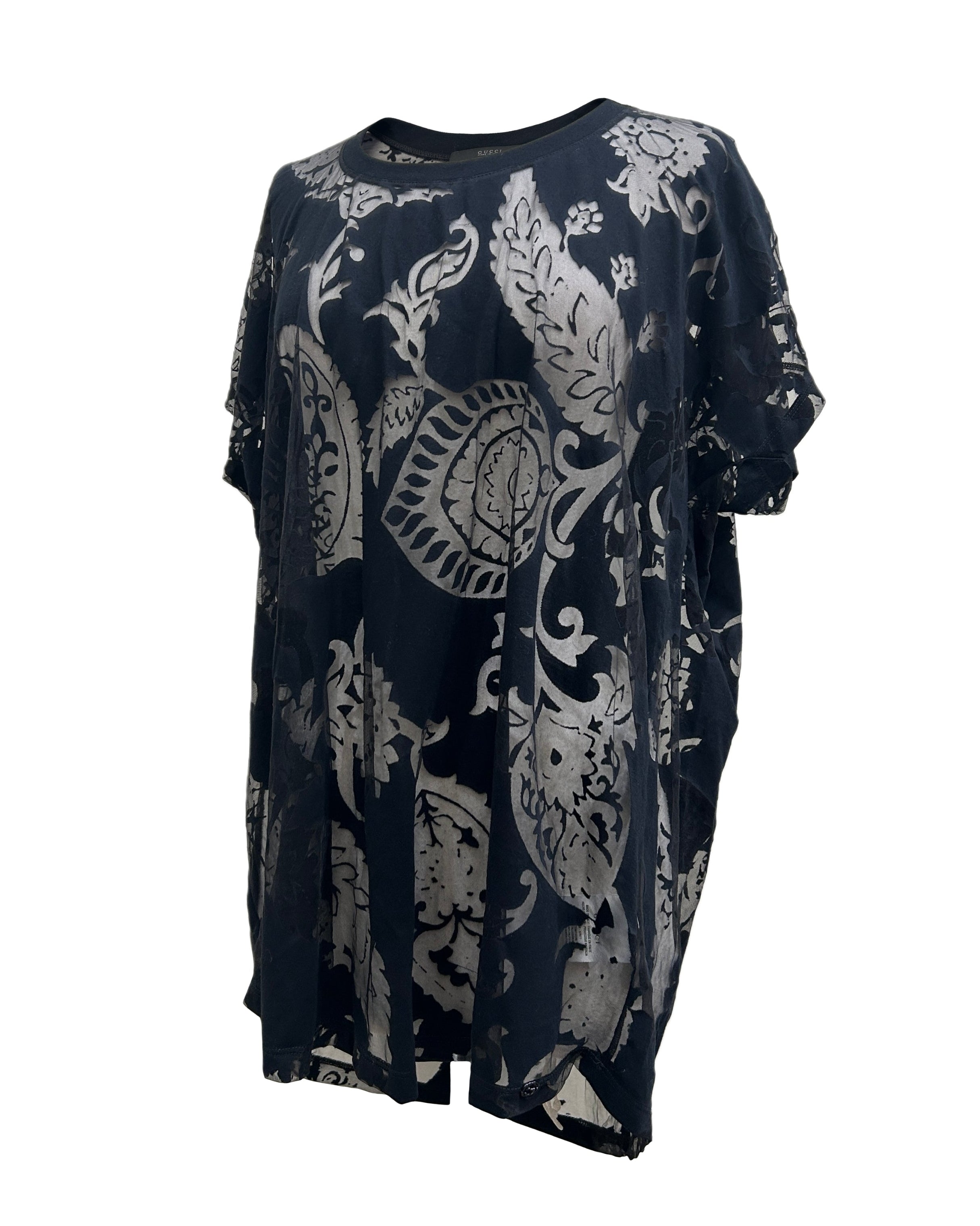 Gucci Cotton-Blend Paisley Devore T-Shirt