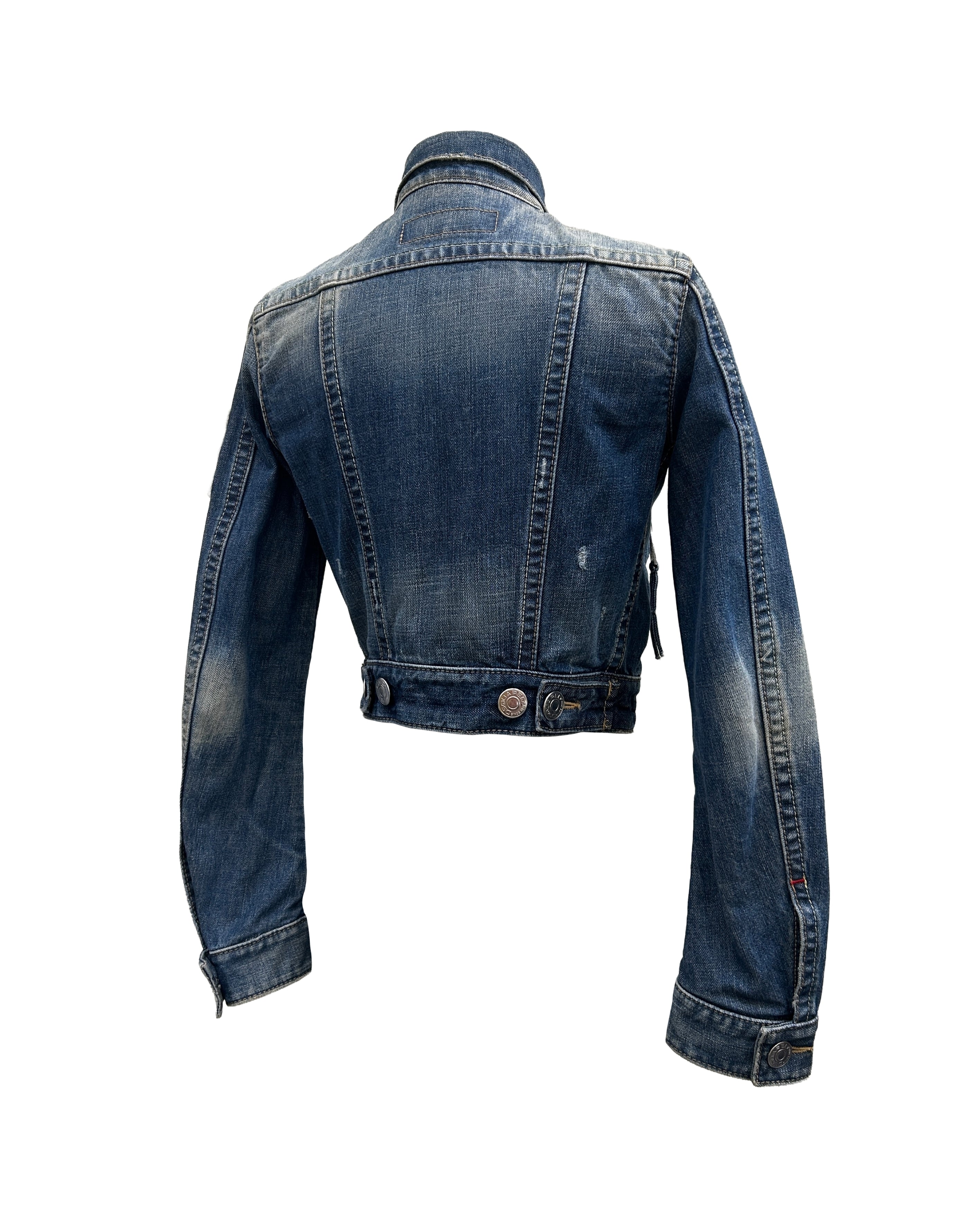 Dsquared2 Size 38 Camp Chippawa Distressed Denim Jacket