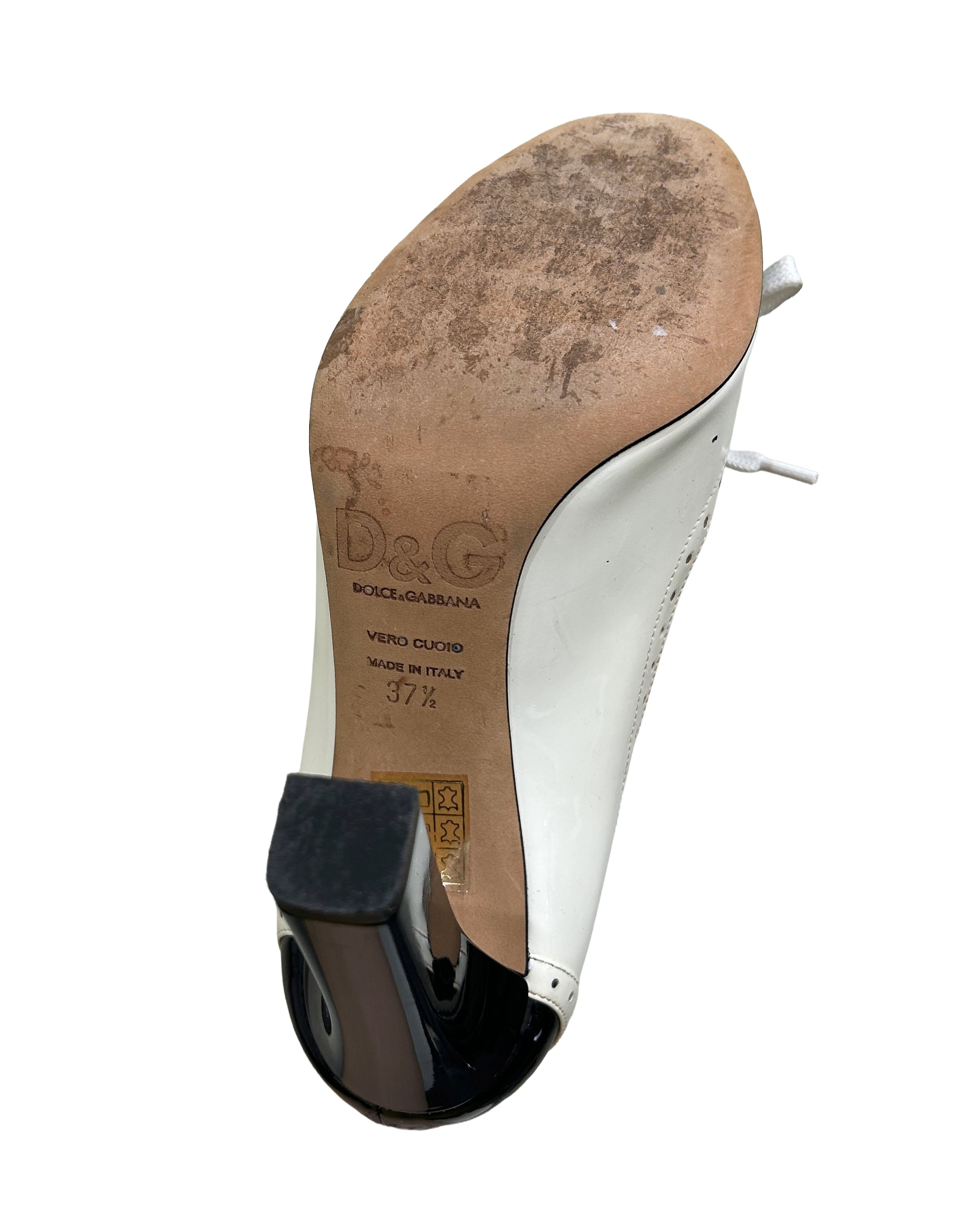 Dolce & Gabbana Size 37.5 Patent Leather Spectator Pumps