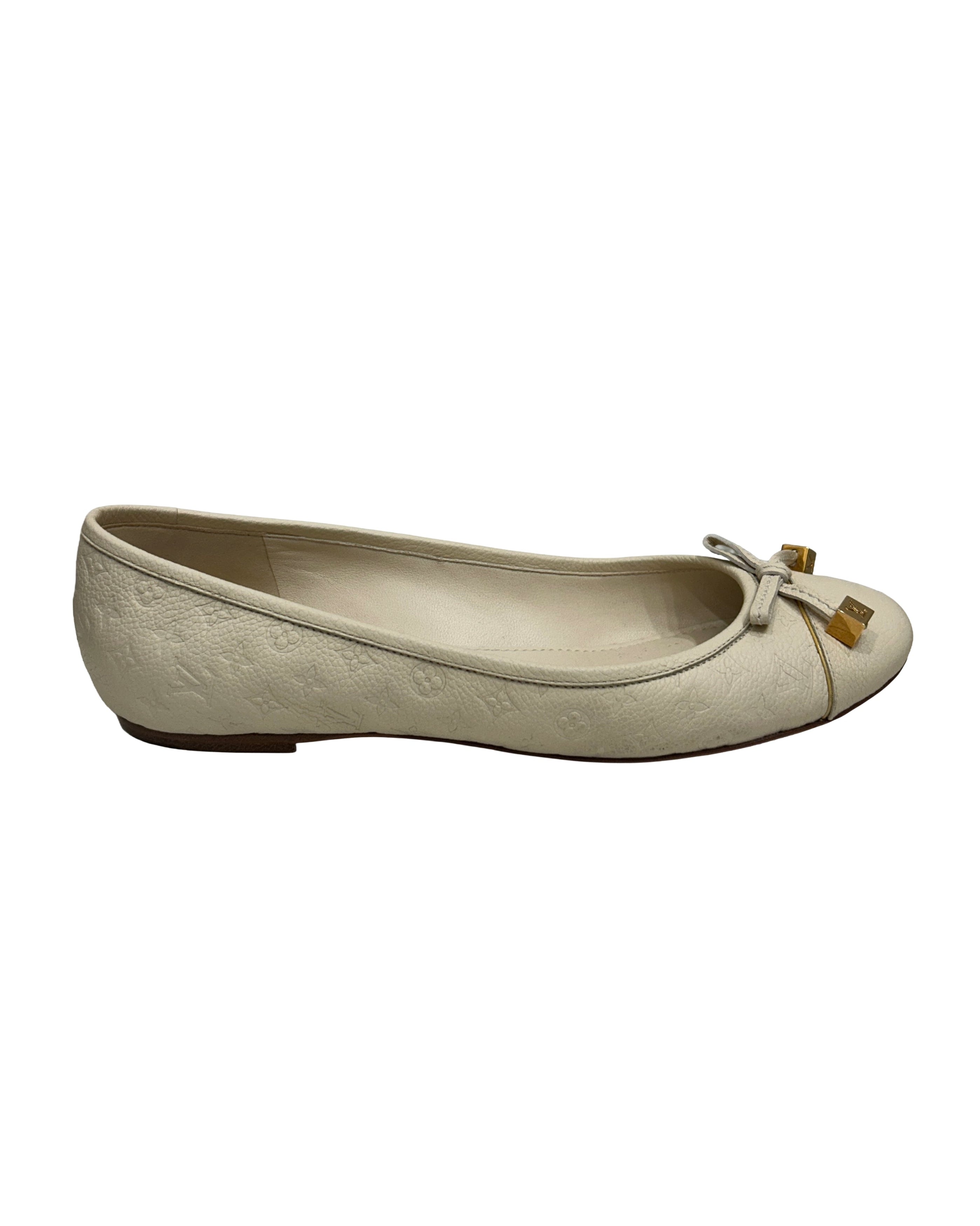 Louis Vuitton Size 37 Debbie Monogram Cap Toe Ballet Flats