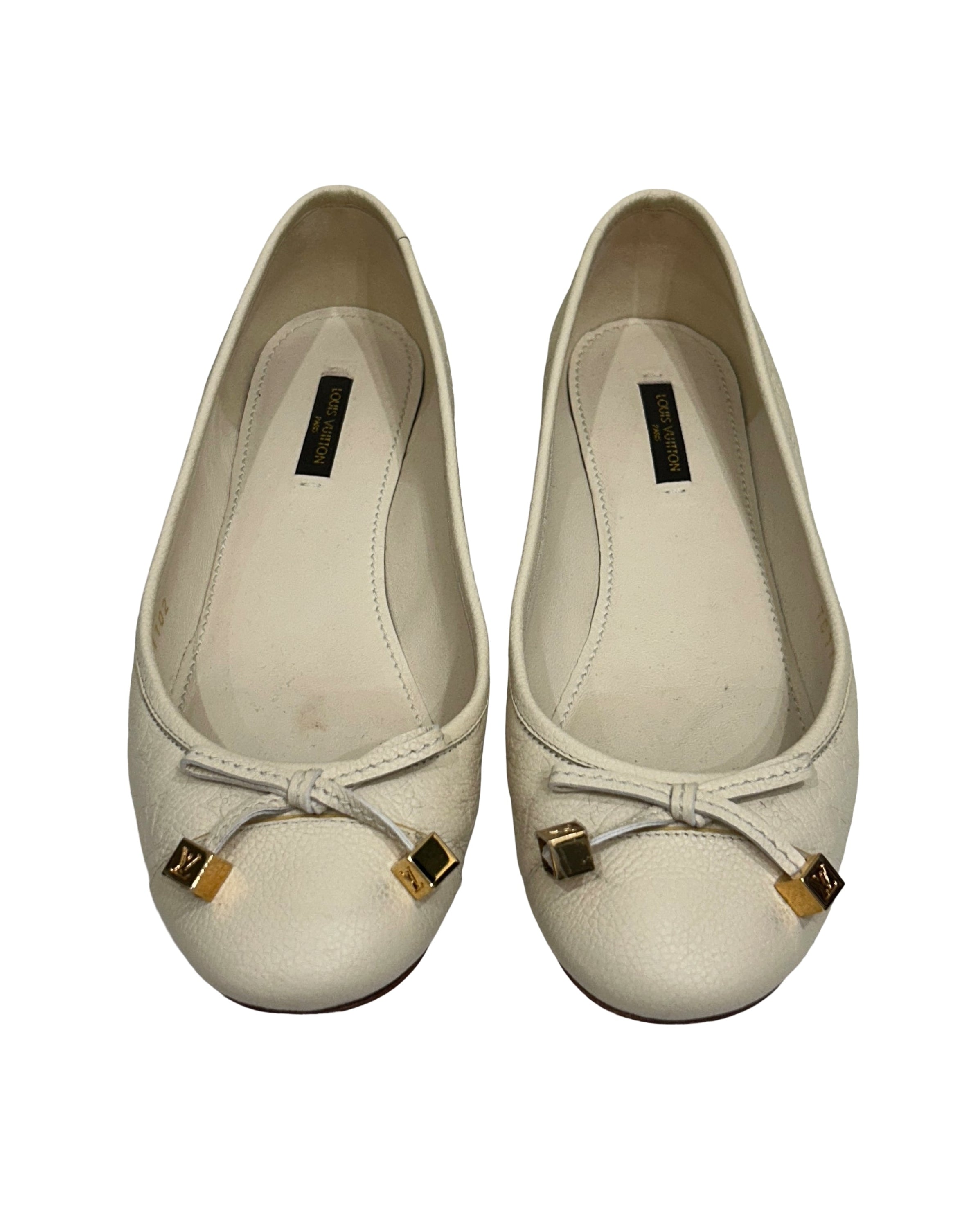 Louis Vuitton Size 37 Debbie Monogram Cap Toe Ballet Flats