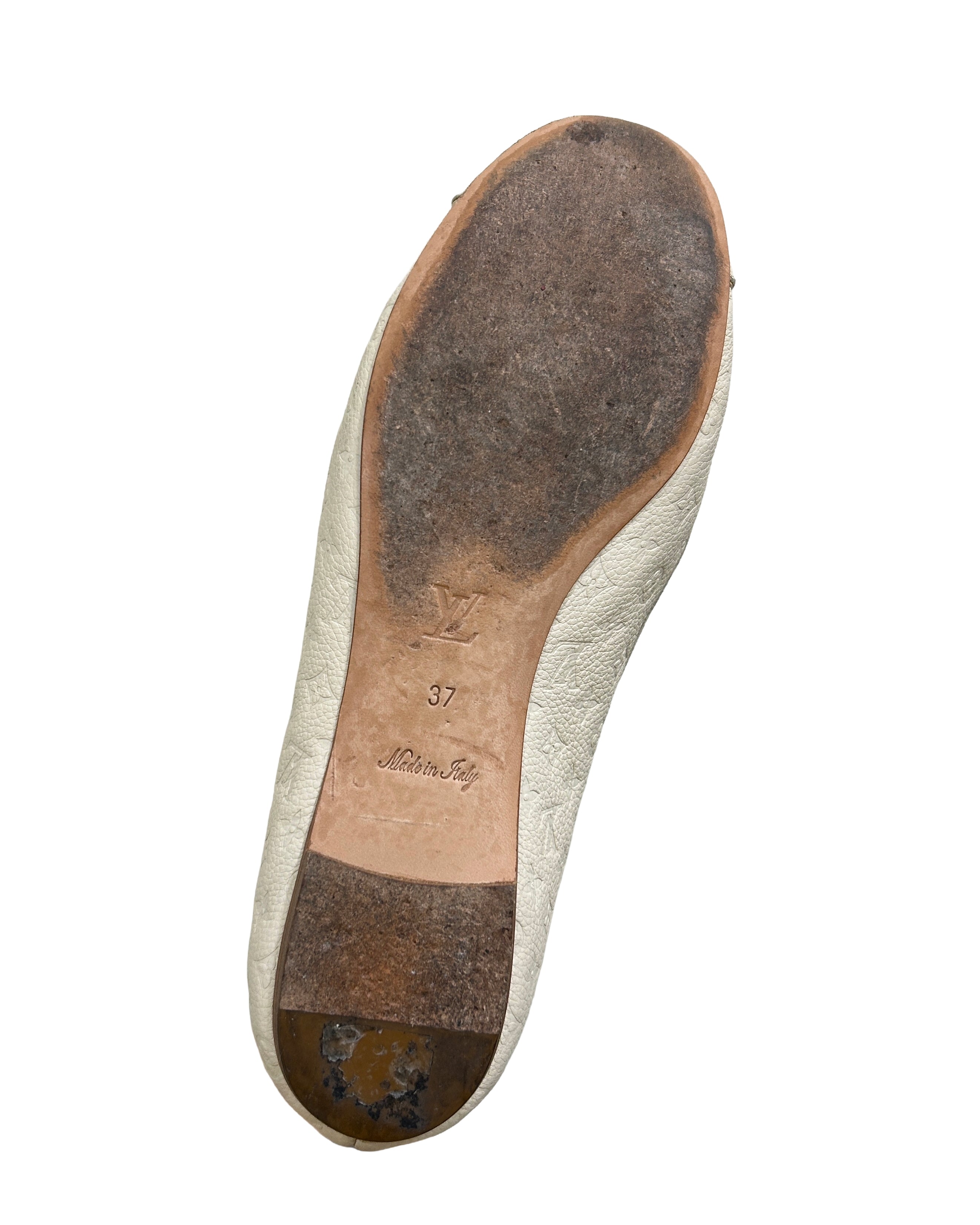 Louis Vuitton Size 37 Debbie Monogram Cap Toe Ballet Flats