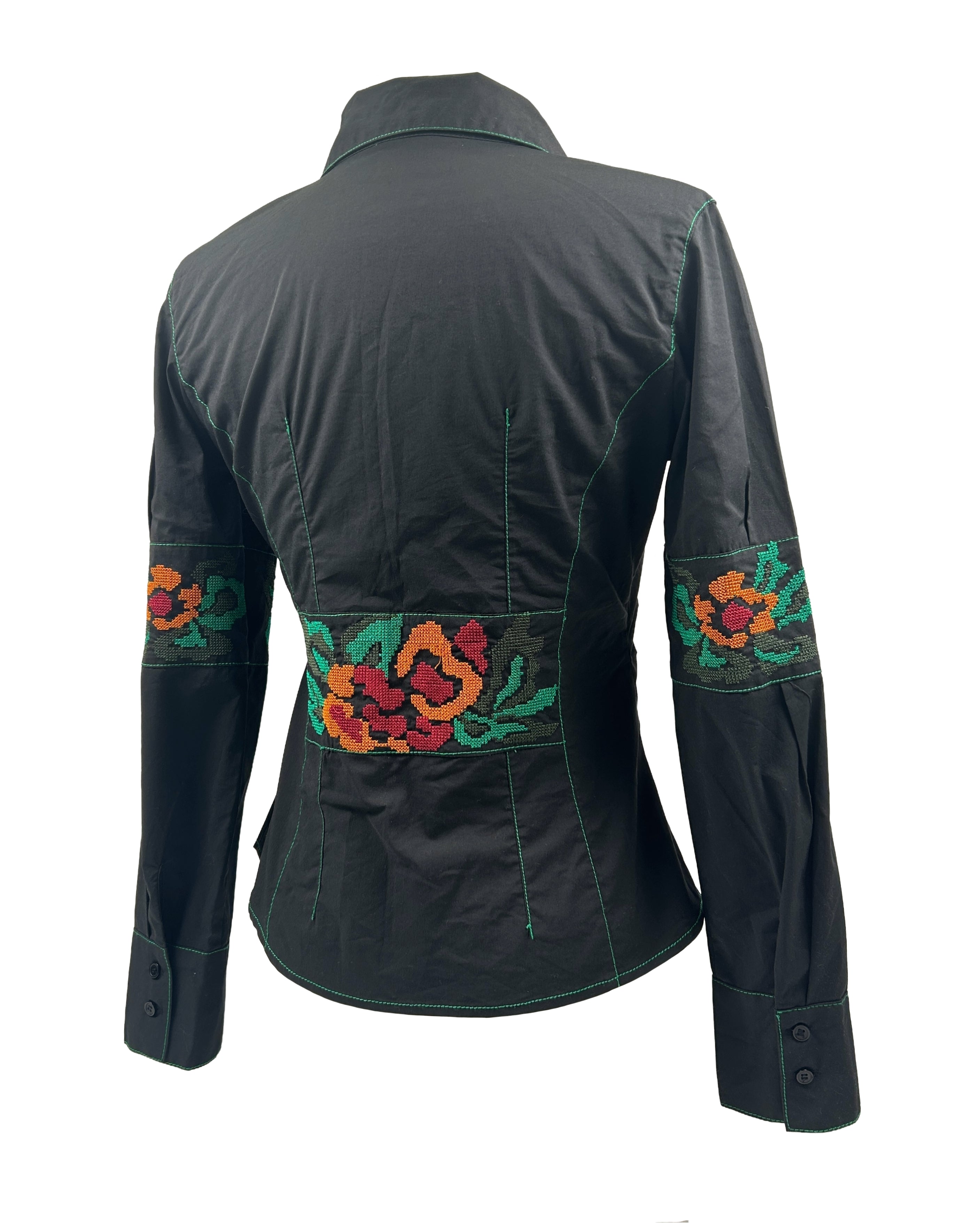 Moschino Size 4 Cross-Stitch Embroidered Shirt