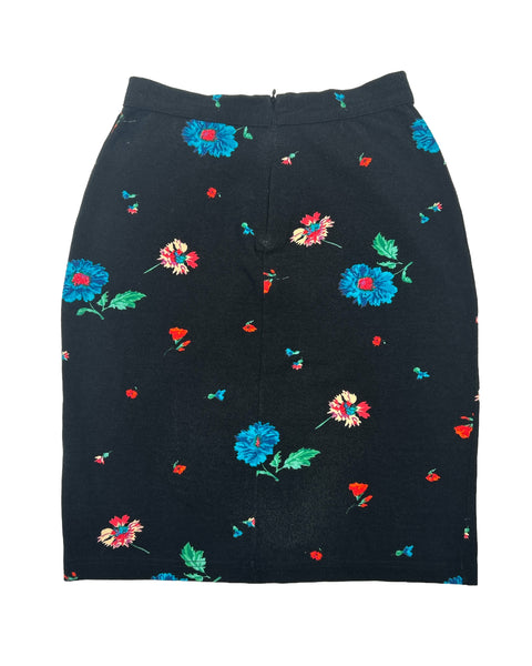Kenzo Jungle Size 24" Vintage 1980's Beaded Pencil Skirt
