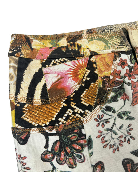 Just Cavalli Size 32" Vintage 2000's Patchwork Trumpet Skirt