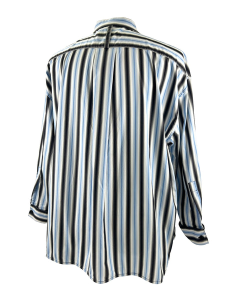 Marni Size 42 Striped Cotton Bib Front Shirt
