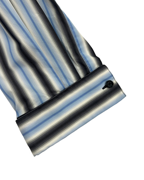 Marni Size 42 Striped Cotton Bib Front Shirt