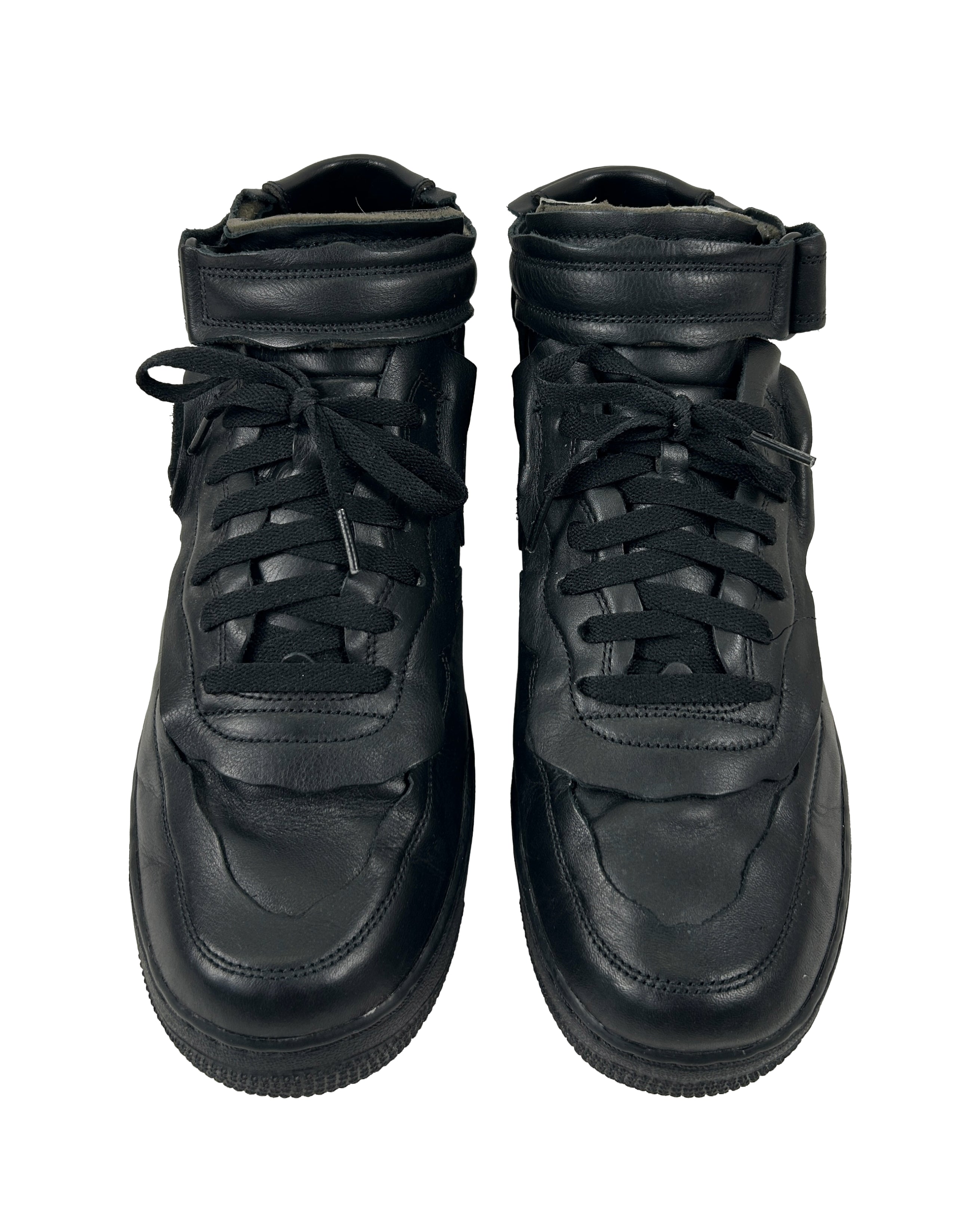 Comme des Garcons x Nike Size 12 Air Force 1 Mid 'Triple Black' Sneakers
