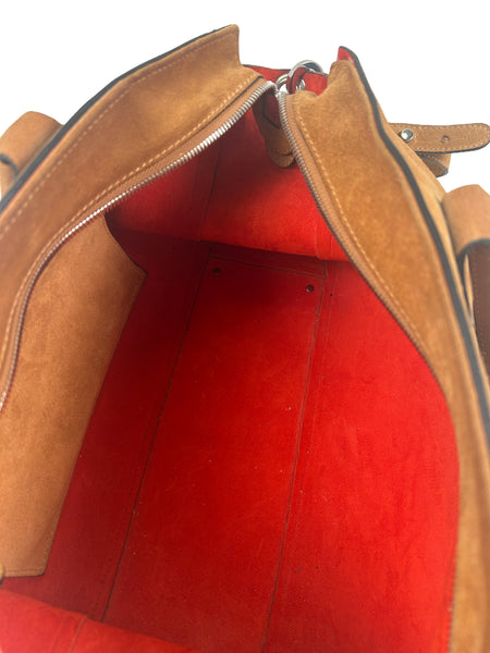 Carven Cognac Suede Shoulder Bag