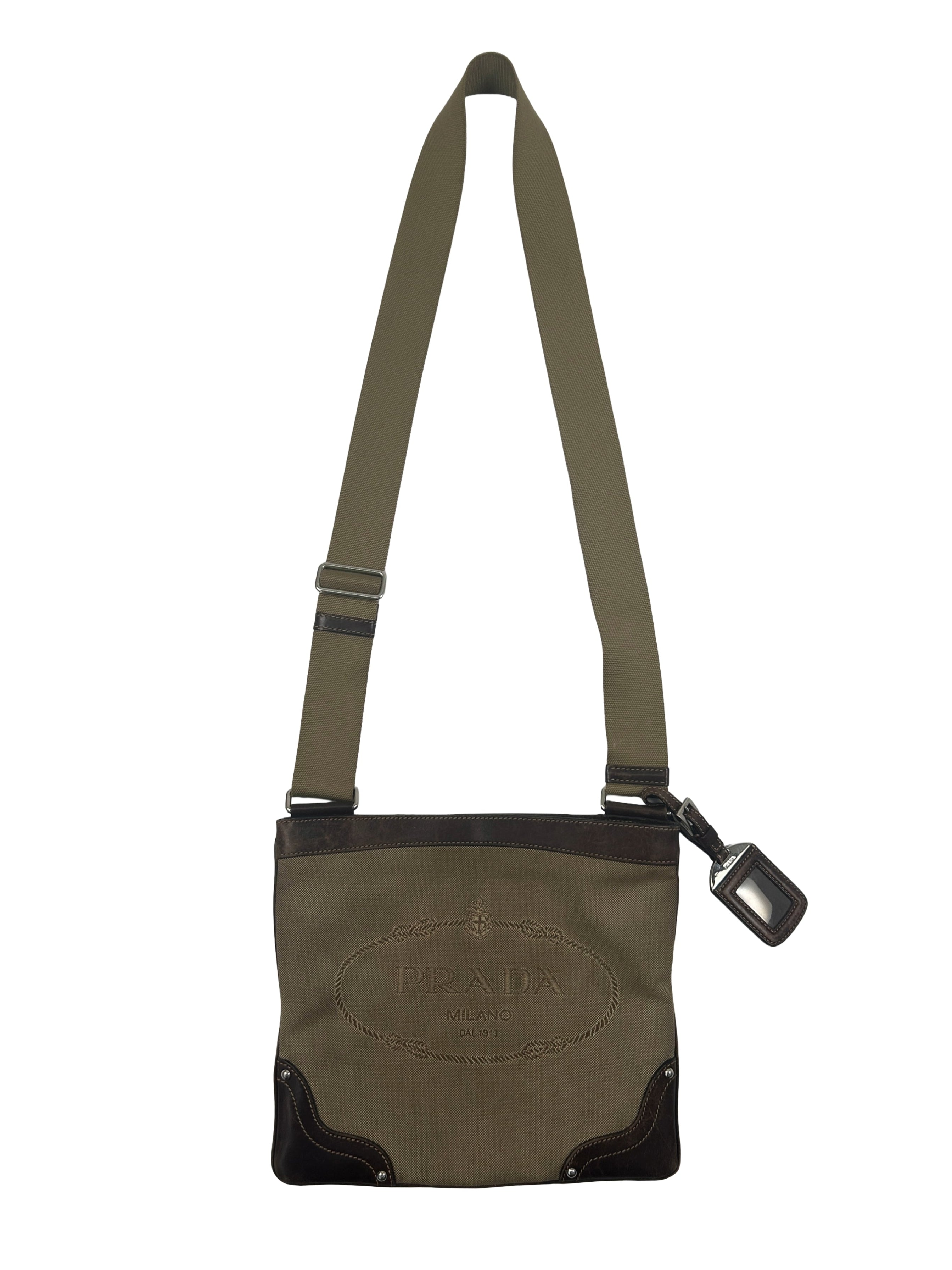 Prada Jacquard Canvas Messenger Bag