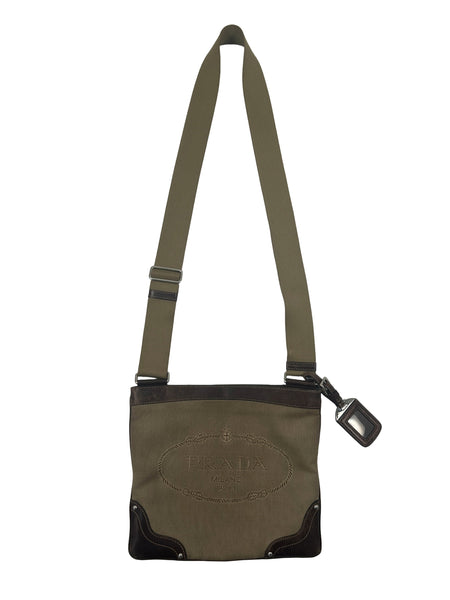 Prada Jacquard Canvas Messenger Bag