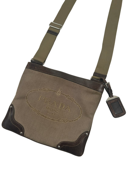 Prada Jacquard Canvas Messenger Bag