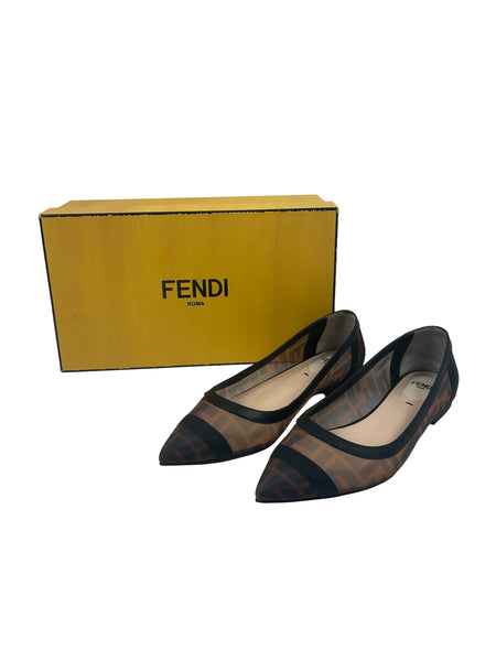 Fendi Size 37 Zucca Mesh Skimmer Ballet Flats