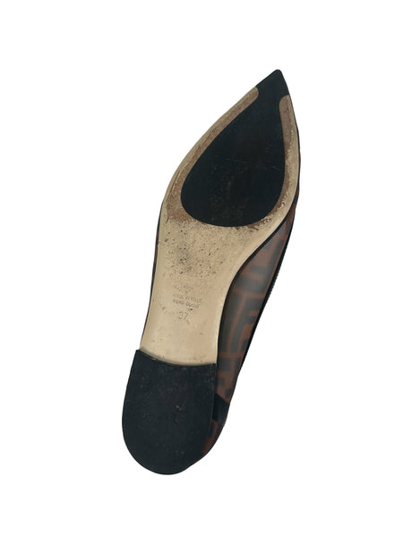 Fendi Size 37 Zucca Mesh Skimmer Ballet Flats
