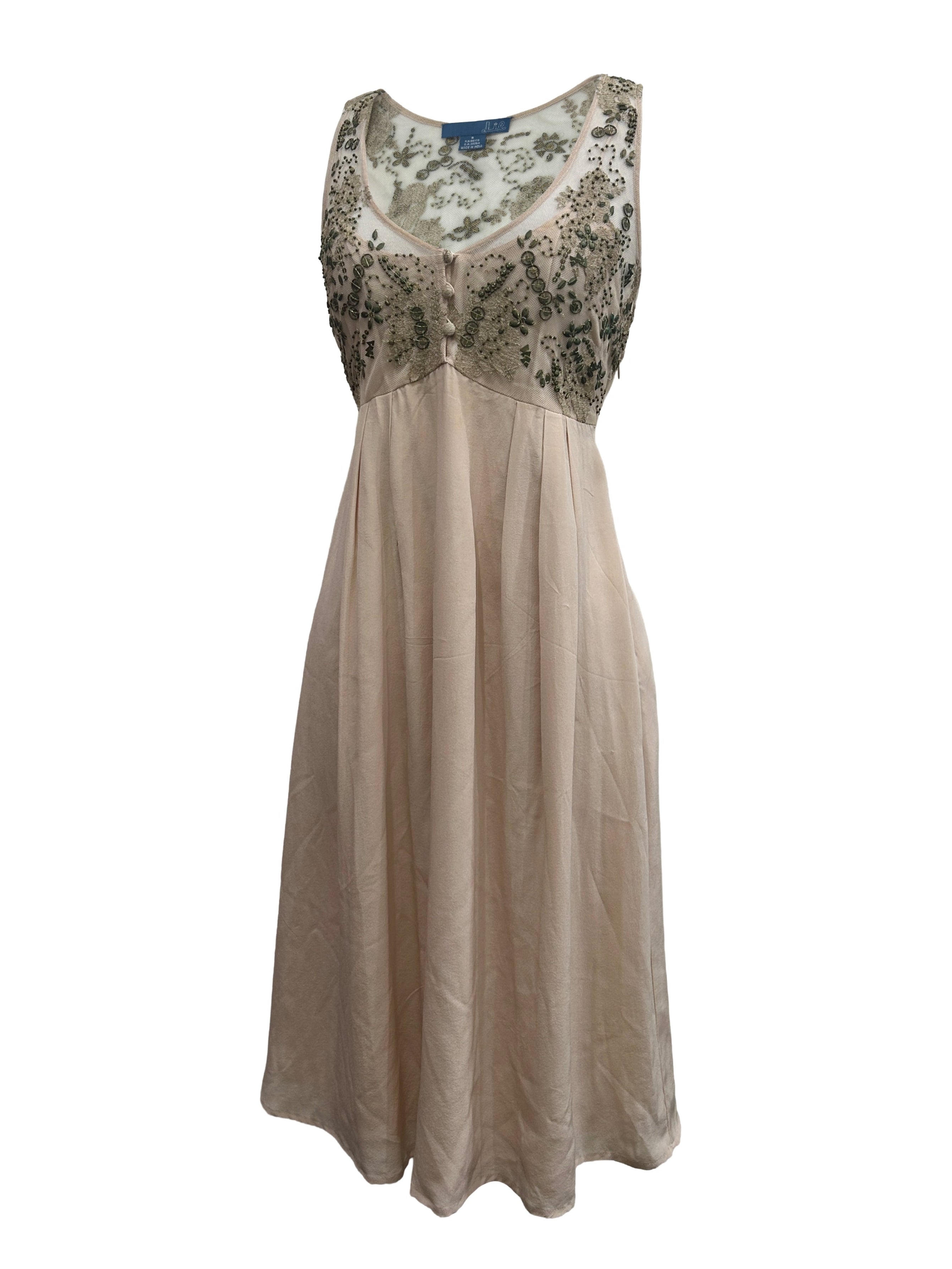 Anthropologie Size 8 Lil Flickering Beaded Silk Dress