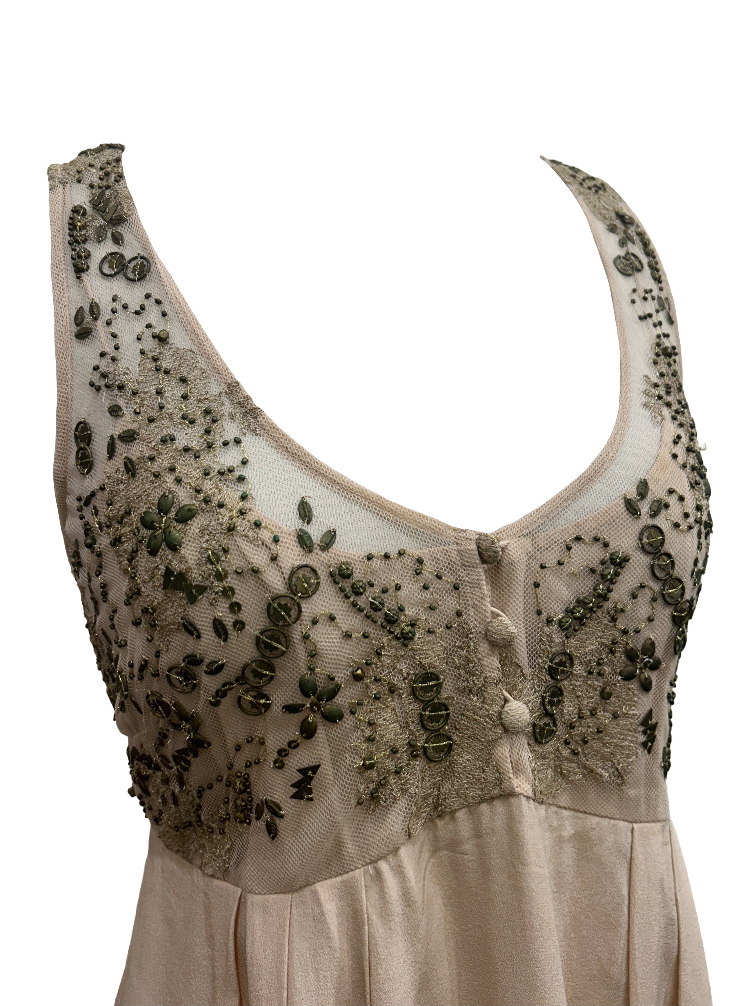 Anthropologie Size 8 Lil Flickering Beaded Silk Dress