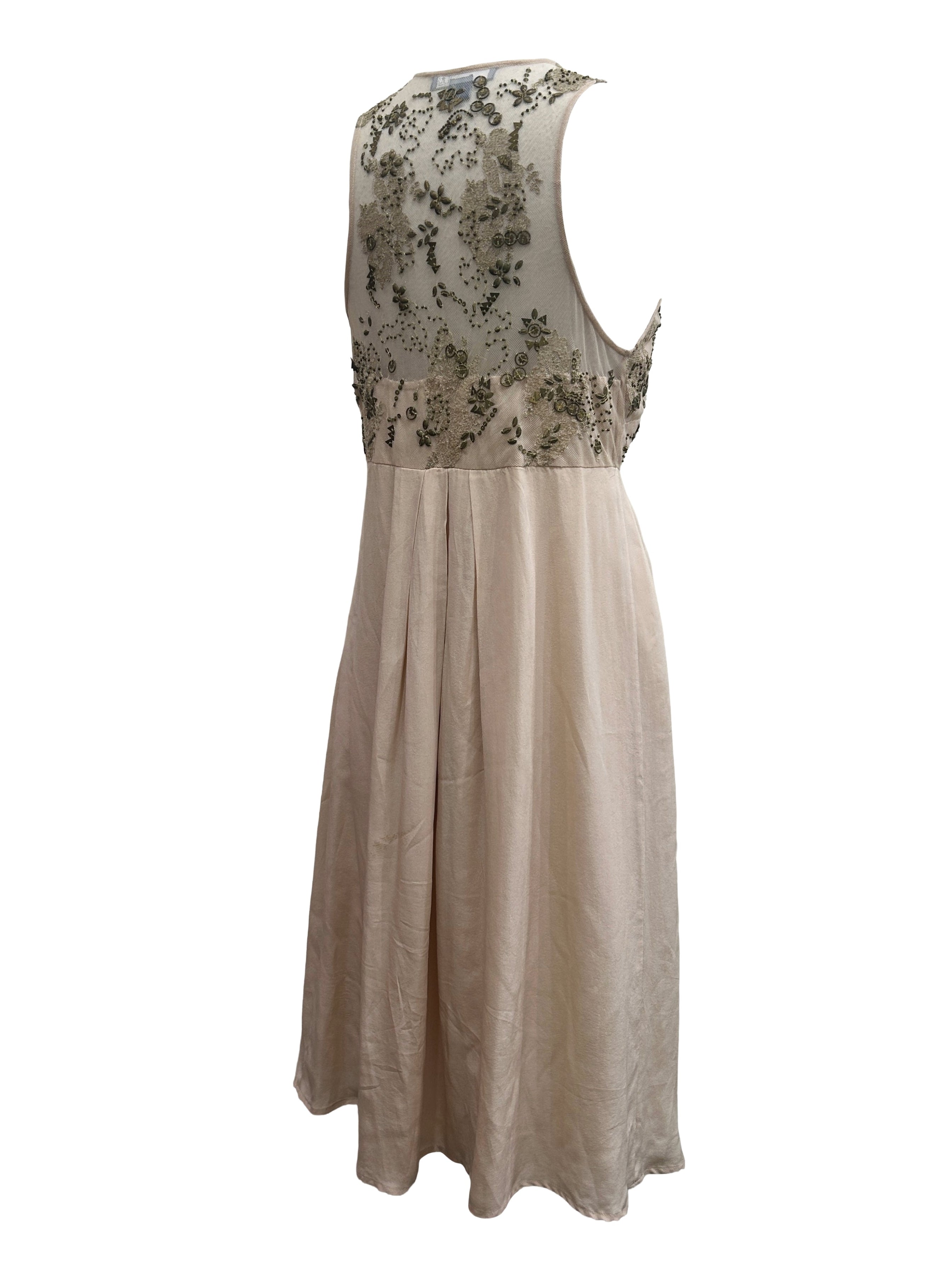 Anthropologie Size 8 Lil Flickering Beaded Silk Dress